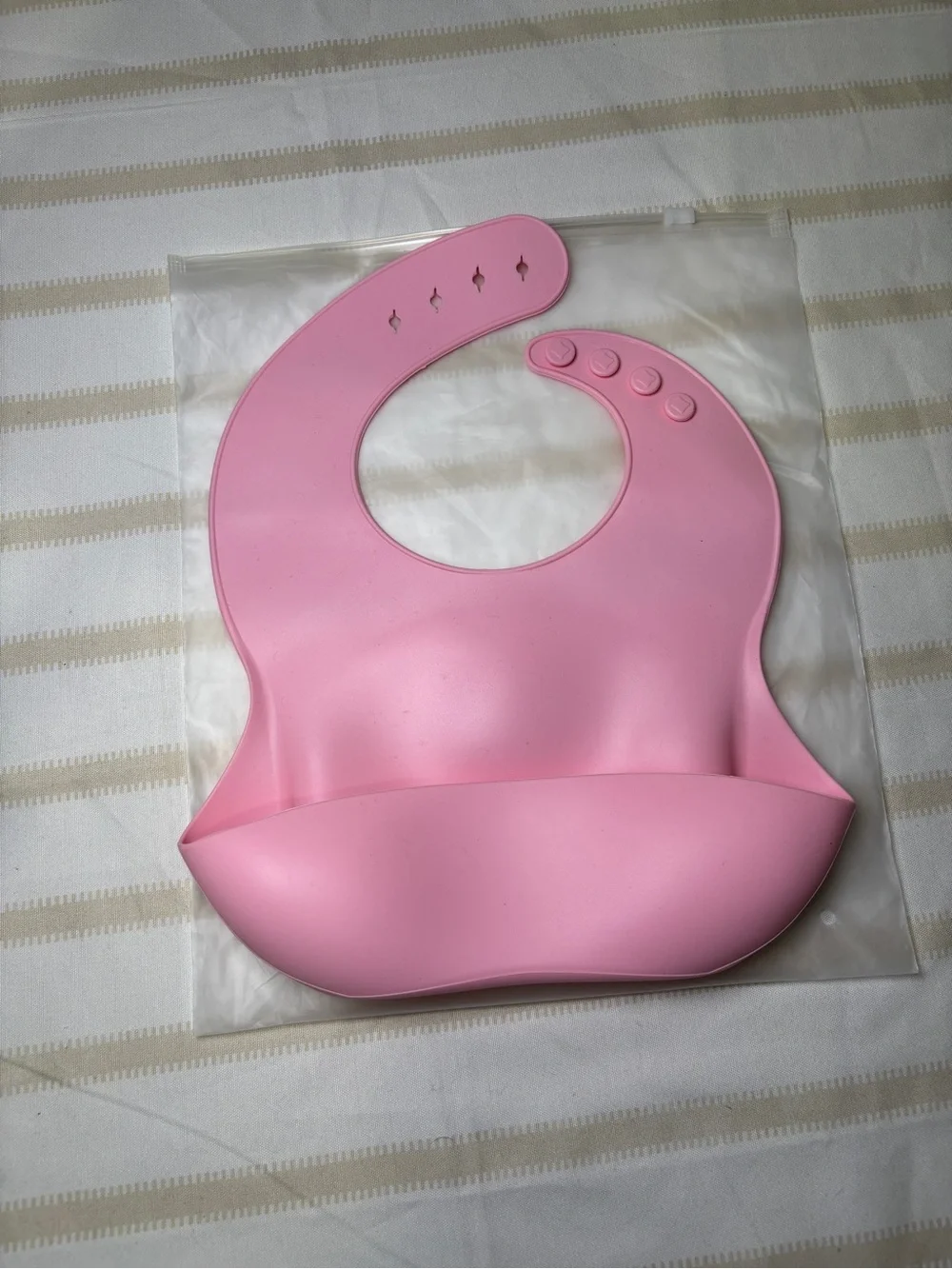 Silicone Baby Bib with Food Catcher - Pink